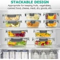 thumbnail image 3 of 34pcs Glass Food Storage Containers with Lids Set, Airtight Meal Prep Containers (17 Containers & 17 Lids), Grey, 3 of 7