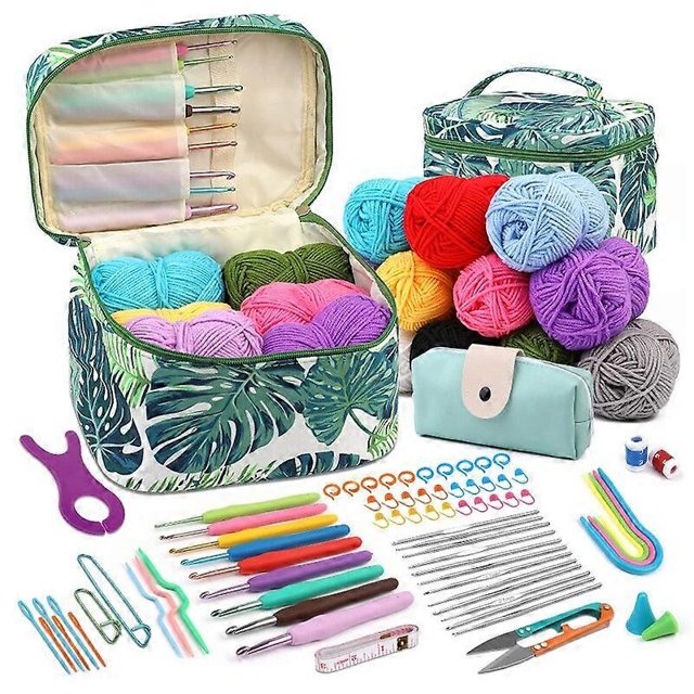 KRABALL Cotton Yarn Thread Ball For Crochet Knit Hook Sets Hand Knitting Needles Tools Crochet Ball Markers Accessories With Bag