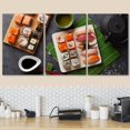 thumbnail image 2 of wall26 Canvas Print Wall Art Sushi, Make Roll &amp; Green Tea on Stone Table Food Culinary Photography Realism Decorative Natural Colorful Vibrant Diet for Living Room, Bedroom, Office - 24"x36&, 2 of 5