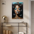 thumbnail image 3 of Shimmering Queen Canvas Ebony Portrait Art by Art Remedy, White Frame, 24" x 36", 3 of 7
