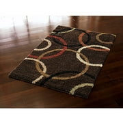 Orian Wedding Band Brown Shag Area Rug