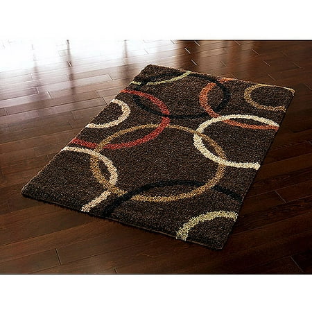 Orian Wedding Band Brown Shag Area Rug