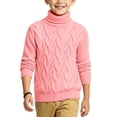 thumbnail image 5 of Atogsazn Toddler Baby Boys Knit Cotton Sweater Kids Turtleneck Thick Warm Long Sleeve Pullover Tops Pink 6-7 Years Fashion, 5 of 6