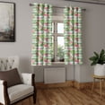 thumbnail image 2 of Ambesonne Flamingo Grommet Curtain, Exotic Hawaiian Leaf, 50" x 54", Green Pink White, 2 of 6
