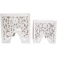 thumbnail image 3 of Northlight Set of 2 Antique White Square Stackable Nesting Side Table and Stool 16", 3 of 6