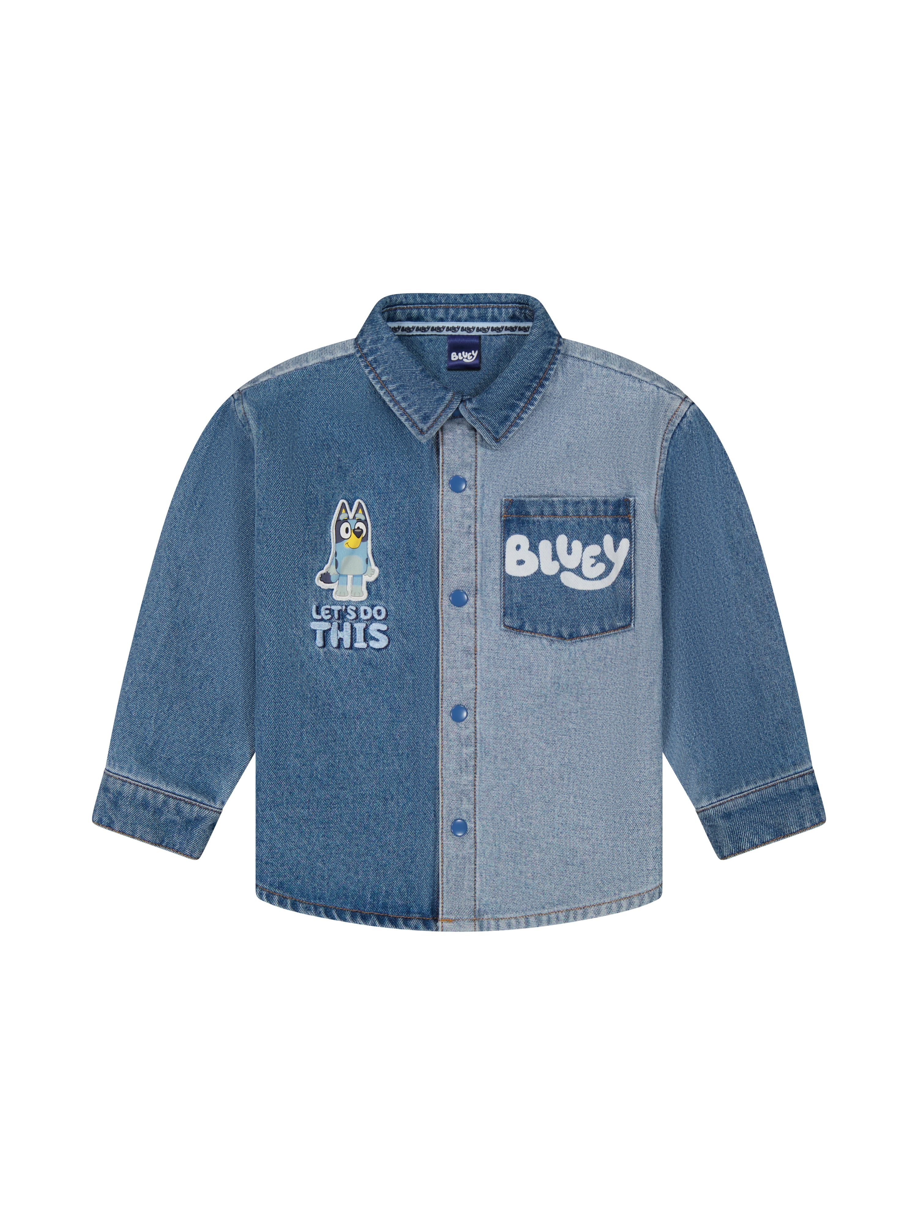 Bluey Toddler Boy Denim Shacket, Sizes 12M-5T