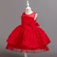thumbnail image 6 of Gubotare Christmas Dress Toddler Butterfly Tutu Dress Girls Square Neck Layered Tulle Dresses Fluffy Birthday Party Wedding Princess Fairy Skirt Size 8-9(Red,8-9 Years), 6 of 9