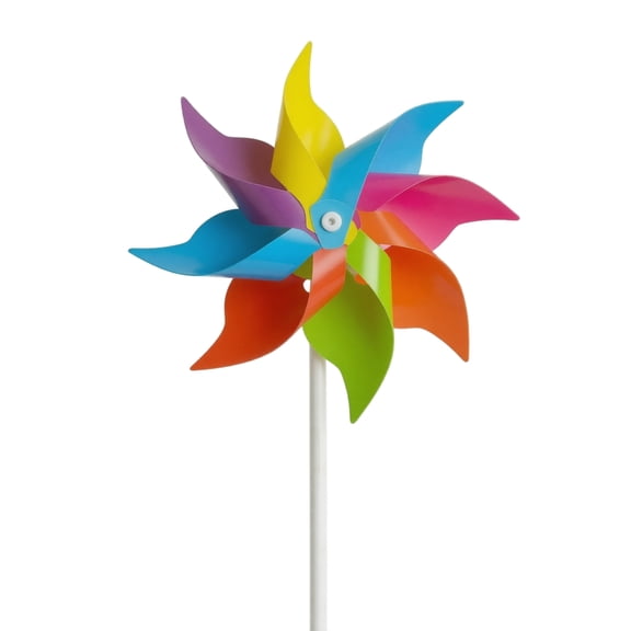Pinwheels for Yard and Garden 12 Pack Rainbow Party Decorations Outdoor Party Favors for Lawn Backyard Carnival Birthday Events Plastic Outdoor Garden Decor