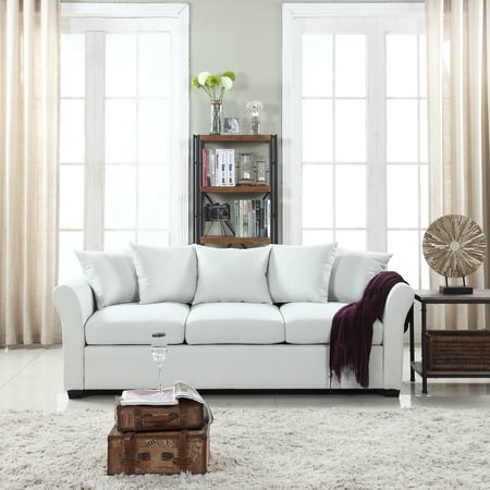 Traditional Ultra Comfortable Linen Fabric Sofa (Best Fabric For Family Room Sofa)