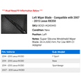 thumbnail image 2 of Left Wiper Blade - Compatible with 2007 - 2015 RX350 2008 2009 2010 2011 2012 2013 2014, 2 of 6