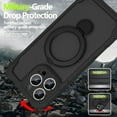 thumbnail image 6 of Dteck Magnetic Case for iPhone 16 Pro Max, Compatible with MagSafe, Military Drop Protection Shockproof Rugged Cover with Invisible Stand,Black, 6 of 6