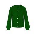 thumbnail image 4 of Diconna Women's Long Sleeve Button Cardigan Sweater Lapel Cable Knit Short Sweater Jacket, 4 of 5