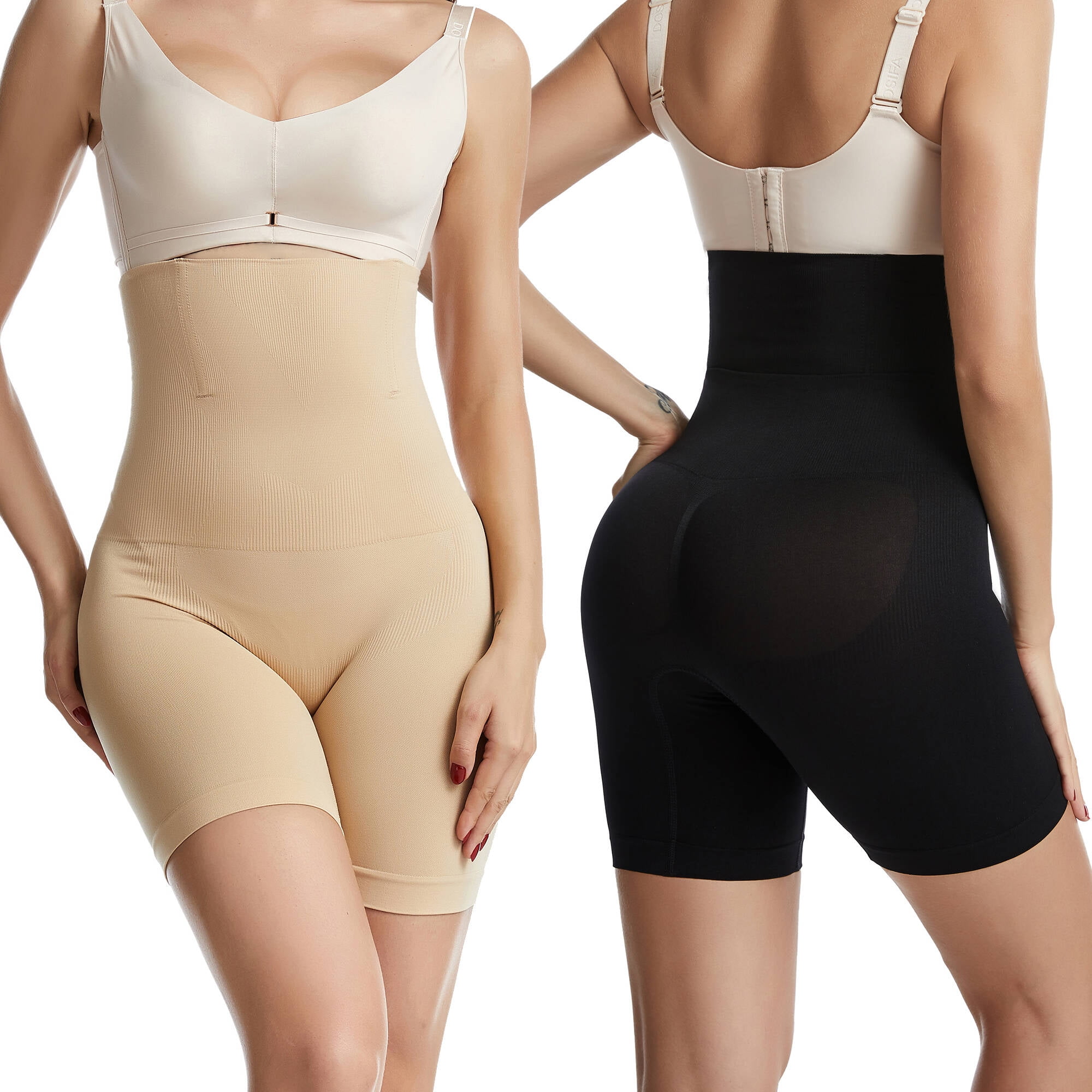 Joyshaper Shapewear Shorts for Women High Waist Tummy Control Body Shaper  Butt Lift Panties Thigh Slimming Fajas Postpartum(Black-M)