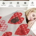 thumbnail image 3 of Nawypu Valentine's Day Throw Blanket with Gift Bag, Red White Check Bed Blanket Romantic Love Soft Warm Blanket Throw, Red Heart Flannel Cozy Blanket for Couch Sofa Bedroom, Valentine's Decor,, 3 of 6