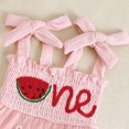 thumbnail image 4 of WOYY Girls Summer Watermelon Embroidery Smocked Mesh Romper & Headband Outfits, 4 of 5