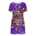 thumbnail image 5 of Viikei Women's Plus Size Maxi Dress,Women's Flowy Boho Short Sleeve Dress,Women's Short Sleeved Dress with Floral Print Round Neck Dress Multicolor XL, 5 of 5