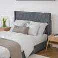 thumbnail image 4 of Merrick Lane Upholstered Full Size Platform Bed in Dark Gray Fabric with Button Tufted Headboard, 4 of 10