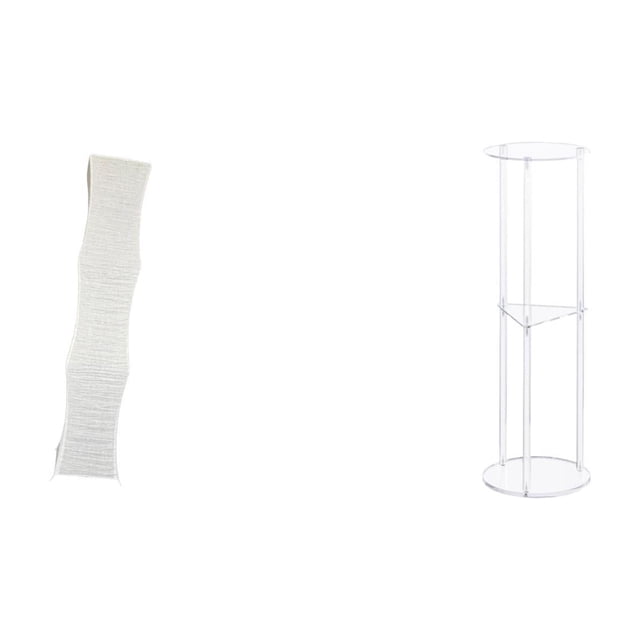 Pantalla De Papel Para Lámpara De Pie De Salón Con Mesa Auxiliar De Acrílico Transparente Para Decoración De Espacios Pequeños Y Cubierta De Luz Para Lámpara De Pie De Fácil Montaje