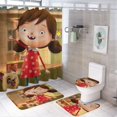thumbnail image 1 of Millie Magnífica-theme 4-Piece Shower Curtain Set with Rugs, Waterproof Bathroom Decor Set Includes Bath Mat, U-Shaped Rug, Toilet Lid Cover and Curtain with Hooks, 1 of 6