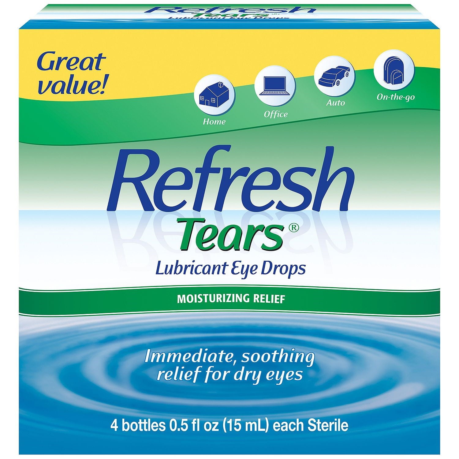 Refresh Tears Lubricant Eye Drops, 4-0.5oz bottles & 1-0.17oz. bottles
