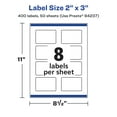 thumbnail image 6 of Avery Matte White Rectangle Labels, 2" x 3", 400 Labels, 6 of 8