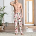thumbnail image 5 of Uemuo Lilies Flowers Pattern Men's Wide Leg Palazzo Lounge Pants with Pockets Light Weight Loose Comfy Casual Pajama Pants-Small, 5 of 9