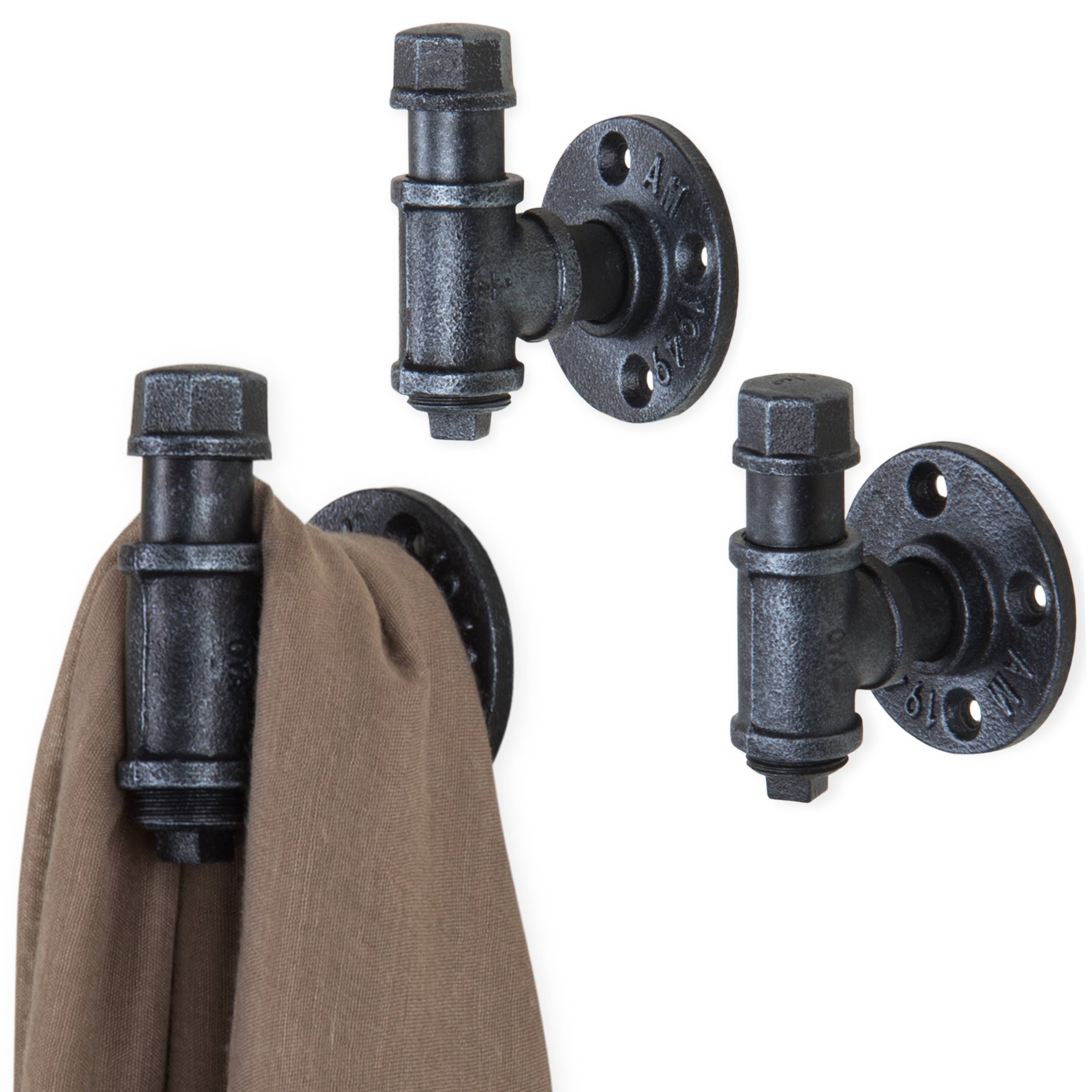 Industrial WallMounted Metal Pipe Fitting Coat Hooks Hangers Garment