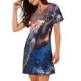 thumbnail image 2 of Lsque Night Sky Turtle Pattern Nightgowns for Women Sleep Shirts Short Sleeve Nightshirt Pullover Nightdress Soft Sleepwear Relaxed Fit Nightdress, 2 of 6