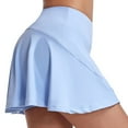 thumbnail image 3 of Virmaxy Womens Athletic Workout Running Culottes Yoga Skirt Quick Dry Pleated Sports Skirt Training Storm Sweat High Waisted Hip Lifting Fitness Skirt Shorts Blue M, 3 of 3