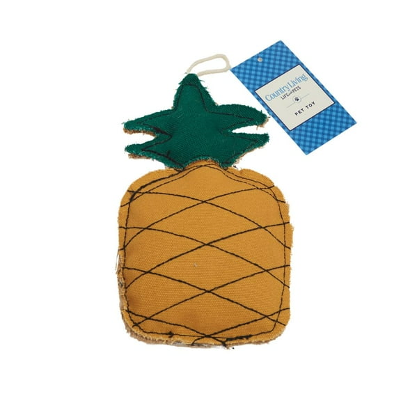 Country Living Canvas & Jute Pineapple-Shaped Dog Chew Toy – Durable, Safe and Non-Toxic