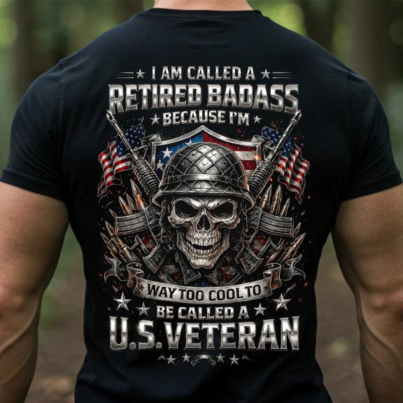 Trenditee Retired Badass Skull T-Shirt