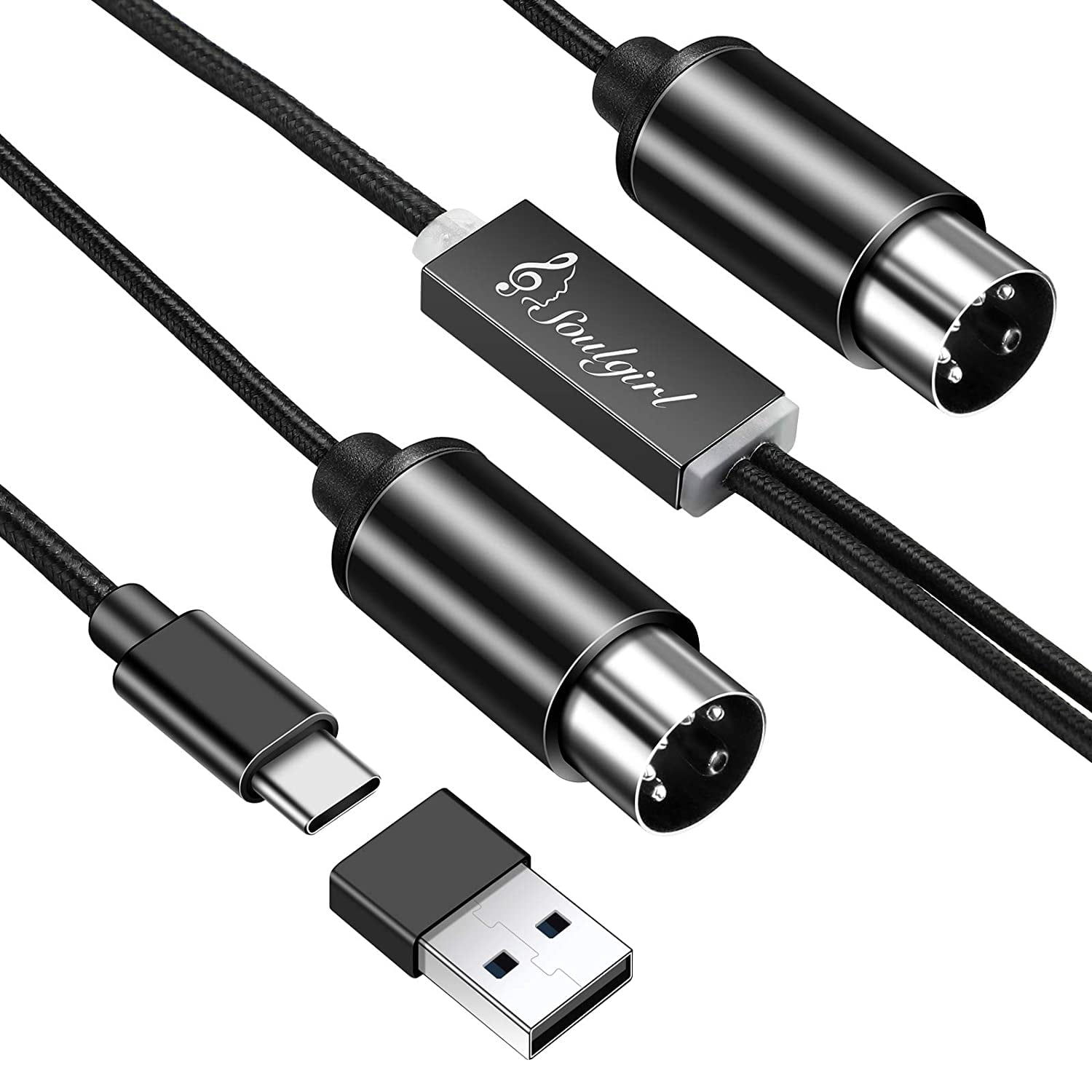 MIDI USB/USB C Interface MIDI Cable Adapter with Input&Output Connecting with Keyboard/Synthesizer for Editing&Recording Track Work with Windows/Mac OS for Studio 2.0-6Ft | Walmart Canada