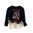 thumbnail image 2 of Jersey de cuello redondo, pantalón corto estampado informal de manga larga a la moda para mujer de primavera Dos esqueletos L Yuyangstore Sudadera con cuello redondo, 2 of 4