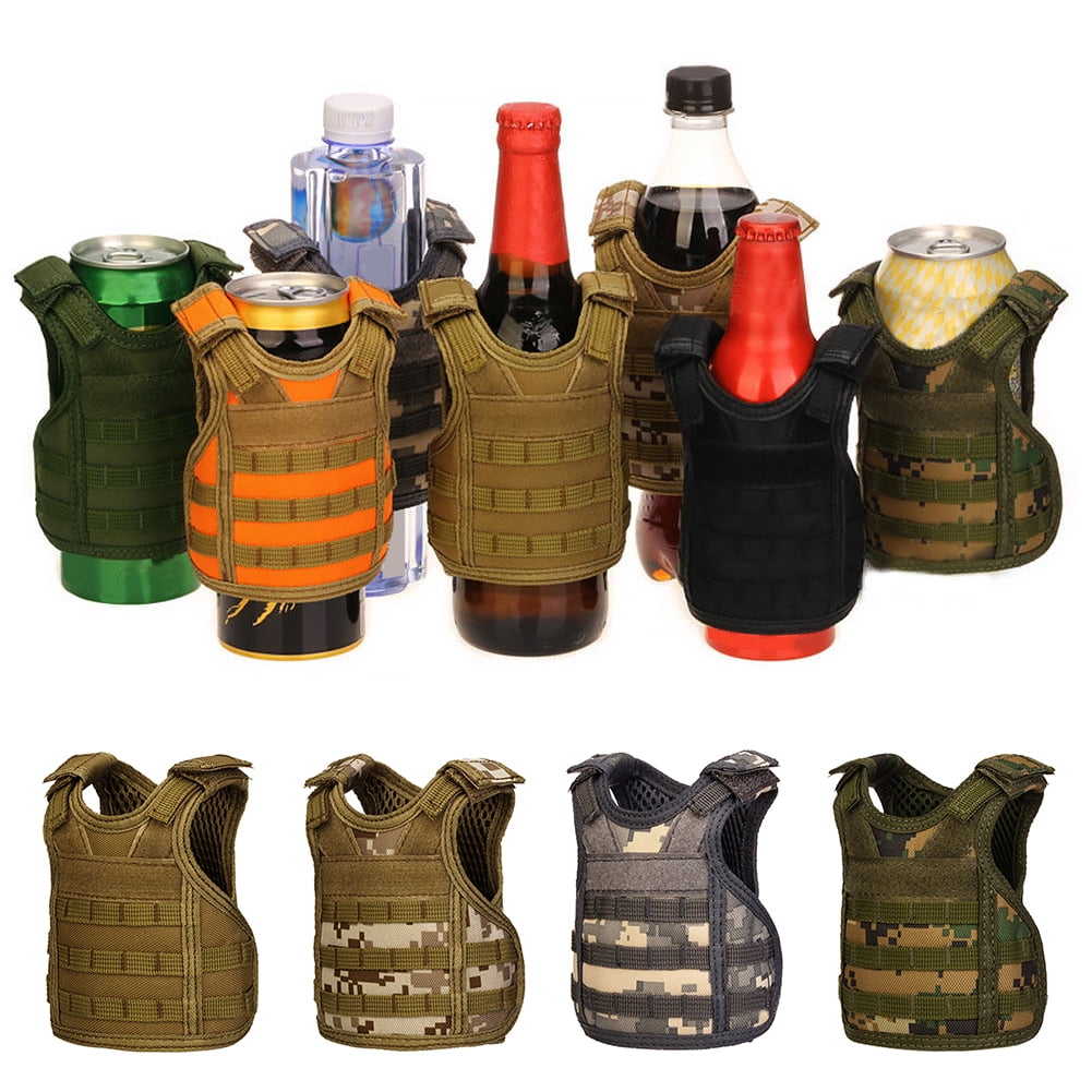 Camping Soda Beer Bottle Cover Mini Vest Xmas Military Tactical Koozie Hunter 
