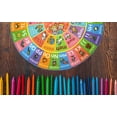 thumbnail image 3 of KC Cubs Playtime Collection ABC Alphabet with Old MacDonald's Animals Educational Learning & Game Round Circle Area Rug Carpet for Kids and Children Bedrooms and Playroom, 3 of 5