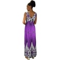 thumbnail image 3 of Peach Couture Womens Paisley Print Smocked Waist Surplice Bodice Tank Maxi Dress, 3 of 3