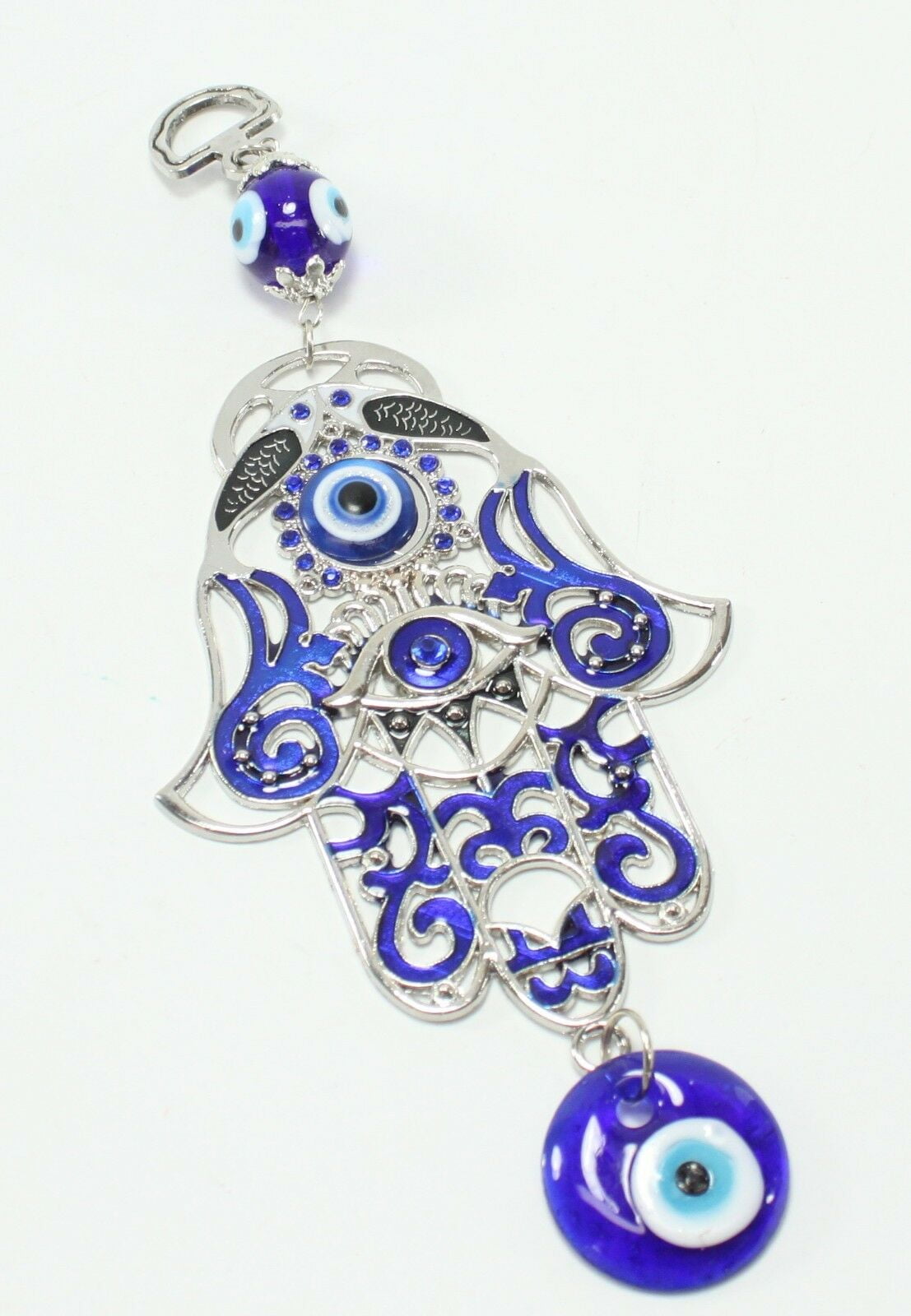 Evil Eye Hamsa Hand Wall Pendant Charm Turkish Decorative Ornament Glass Bead 
