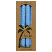 Aloha Bay Palm Tapers Light Blue Candles, Unscented, 4 Count