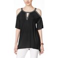 thumbnail image 1 of Blusa I-N-C Halter adornada para mujer Negro Grande, 1 of 1