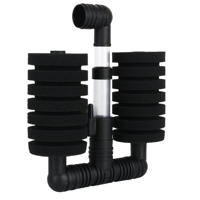 Working Noiselessly Black Fish Tank Biochemical Air Pump, Double Sponge Air Pump Sponge Filter, For Aquarium Fish Tank
