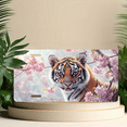 thumbnail image 6 of 1 Pcs 2D Flat License Plate Covers & Frames, Tiger among Cherry Blossoms For Decorative Front, Waterproof For Decoration Aluminum License Plate Covers & Frames Cover For Men Women, 12" X 6", 6 of 7