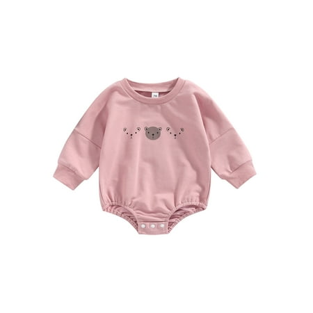 

Bagilaanoe Newborn Baby Girl Rompers Tops Cartoon Bears Print Long Sleeve Bodysuit 6M 9M 12M 24M Infant Loose One Piece Jumpsuit