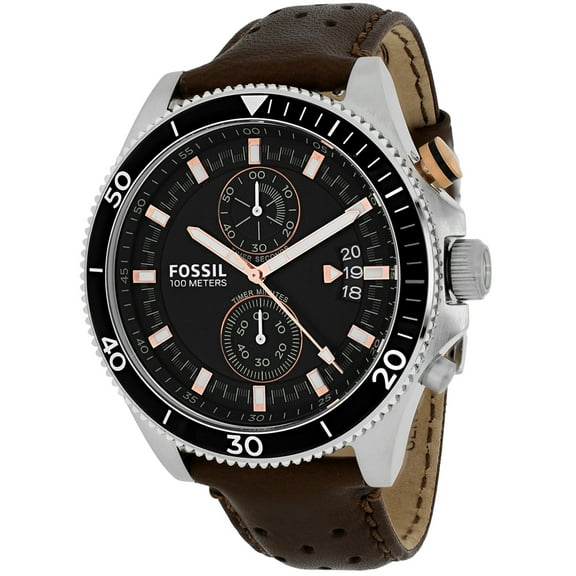 Wakefield Chronograph Black Dial Brown Leather Mens Watch CH2944
