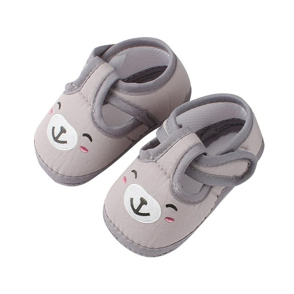 AUNVITO Infant Cartoon Print Soft-Soled Cloth First Walkers Shoes Snug Fit Comfortable Baby Shoes 0-12M