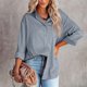 thumbnail image 3 of Blusa elegante de manga larga para mujer blusa de satén con patrón de piedra Color puro de moda de un solo pecho para oficina para mujer para cumpleaños ANGGREK Otros, 3 of 5