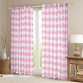 thumbnail image 2 of Homewish Bohemain Rhombus Print Black Out Curtains,Minimalsim Geometric Aesthetic Curtains Pack of 2 (42x63 Each),Pink White Bedroom Curtains For Girls Teens,Breathable Home Decor, 2 of 6