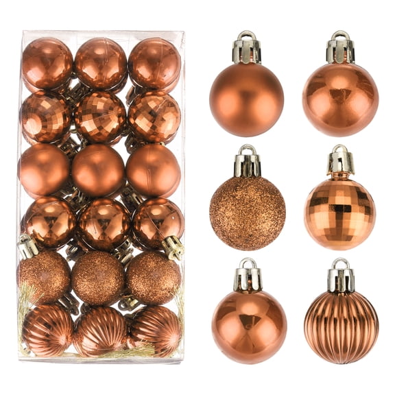 Uxcell Christmas Ball Ornaments Christmas Tree Decorations Balls Orange 1.2"/3CM for Party Decoration 36Pcs