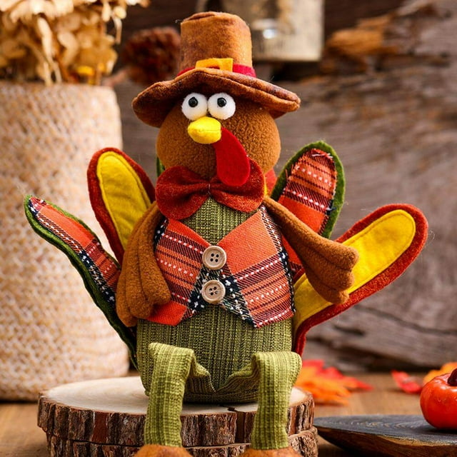 Stuffed Turkey Doll Home Decor Thanksgiving Plush Turkey Decor Toy Festivals Celebration Great Gift for Family Female turkey