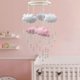 thumbnail image 3 of Baby bed mobile 3D cloud baby wind chime nursery girl crib bed clock, 3 of 5