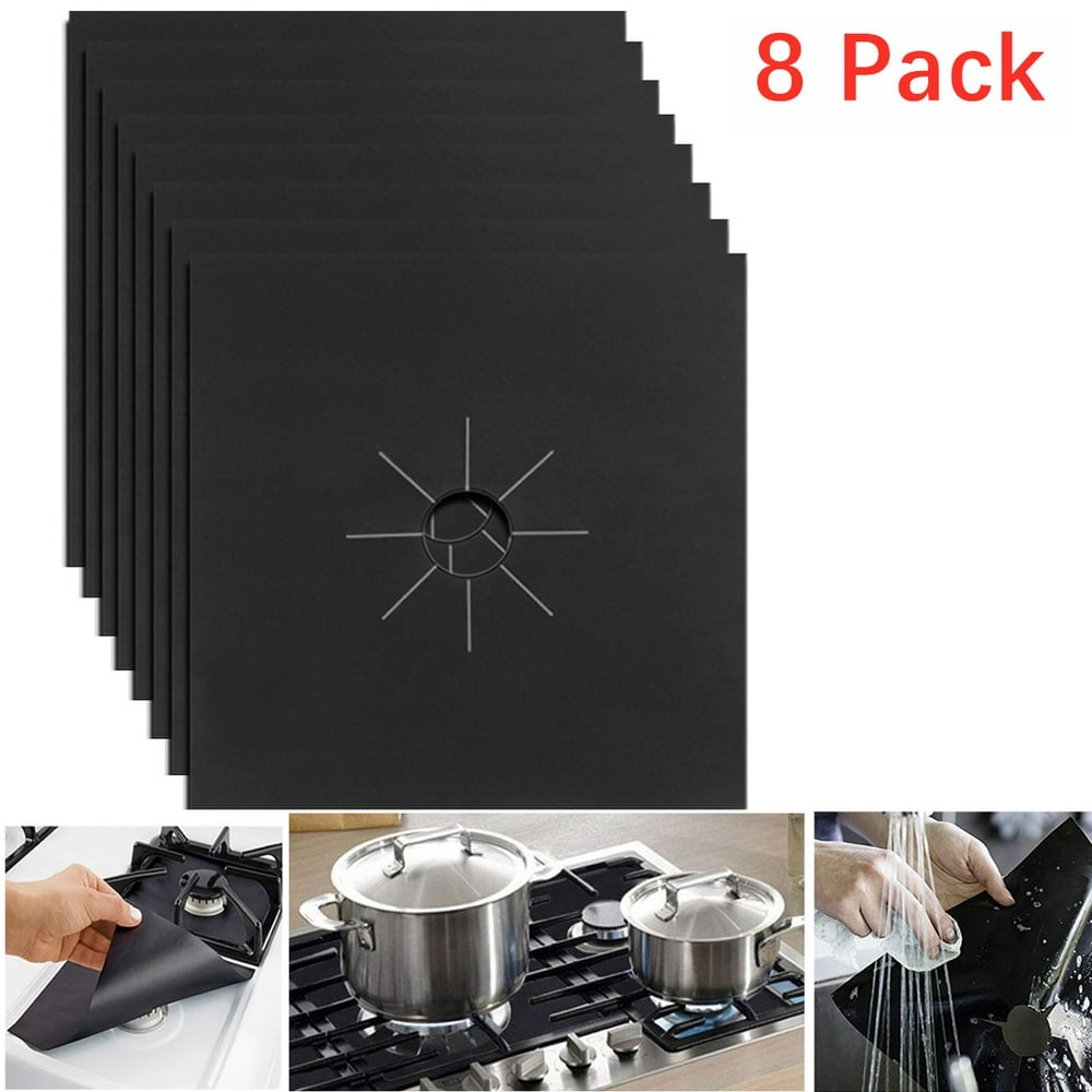 8 Pack Reusable Stove Burner Covers Gas Range Protectors, Nonstick